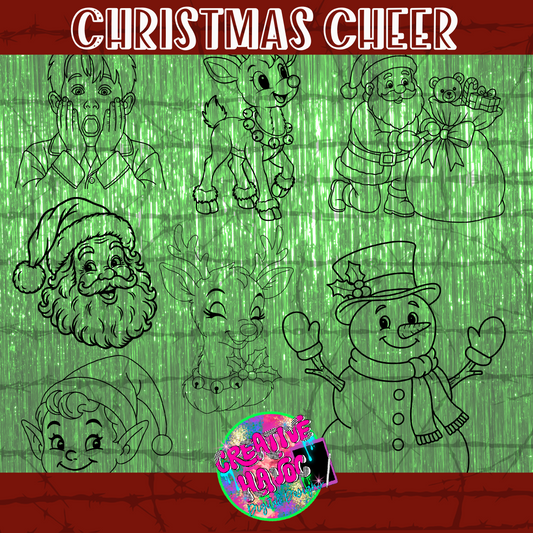 CHRISTMAS CHEER commercial Christmas outline bundle preview