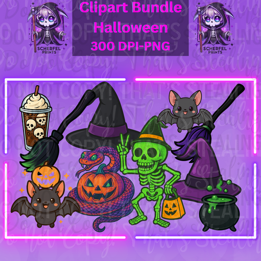 Halloween Clipart Bundle – Spooky Cute PNGs
