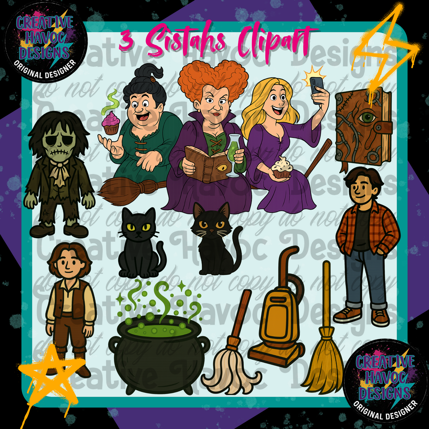 3 Sistahs Clipart Bundle - 10 Pieces