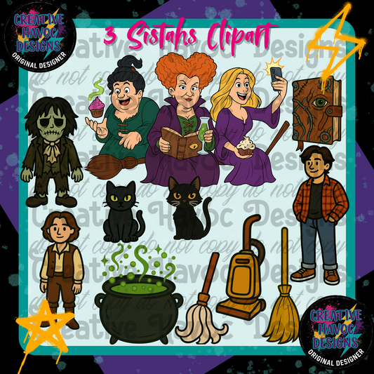 3 Sistahs Clipart Bundle - 10 Pieces