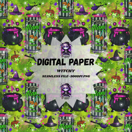 Witchy Energy Seamless Digital Paper – 300DPI PNG