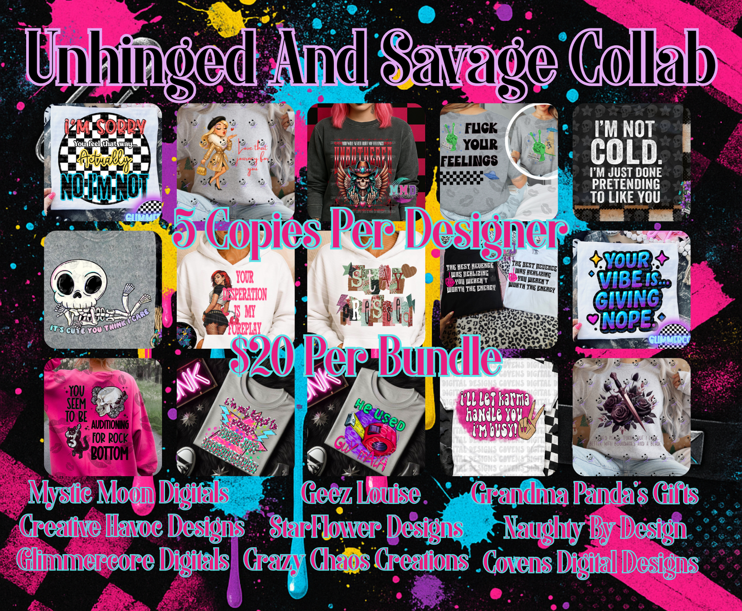 UNHINGED & SAVAGE COLLAB — Digital Design Bundle