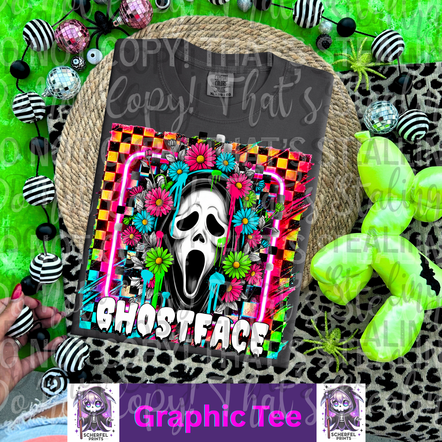 Floral G.F. Slasher Adult Graphic Tee