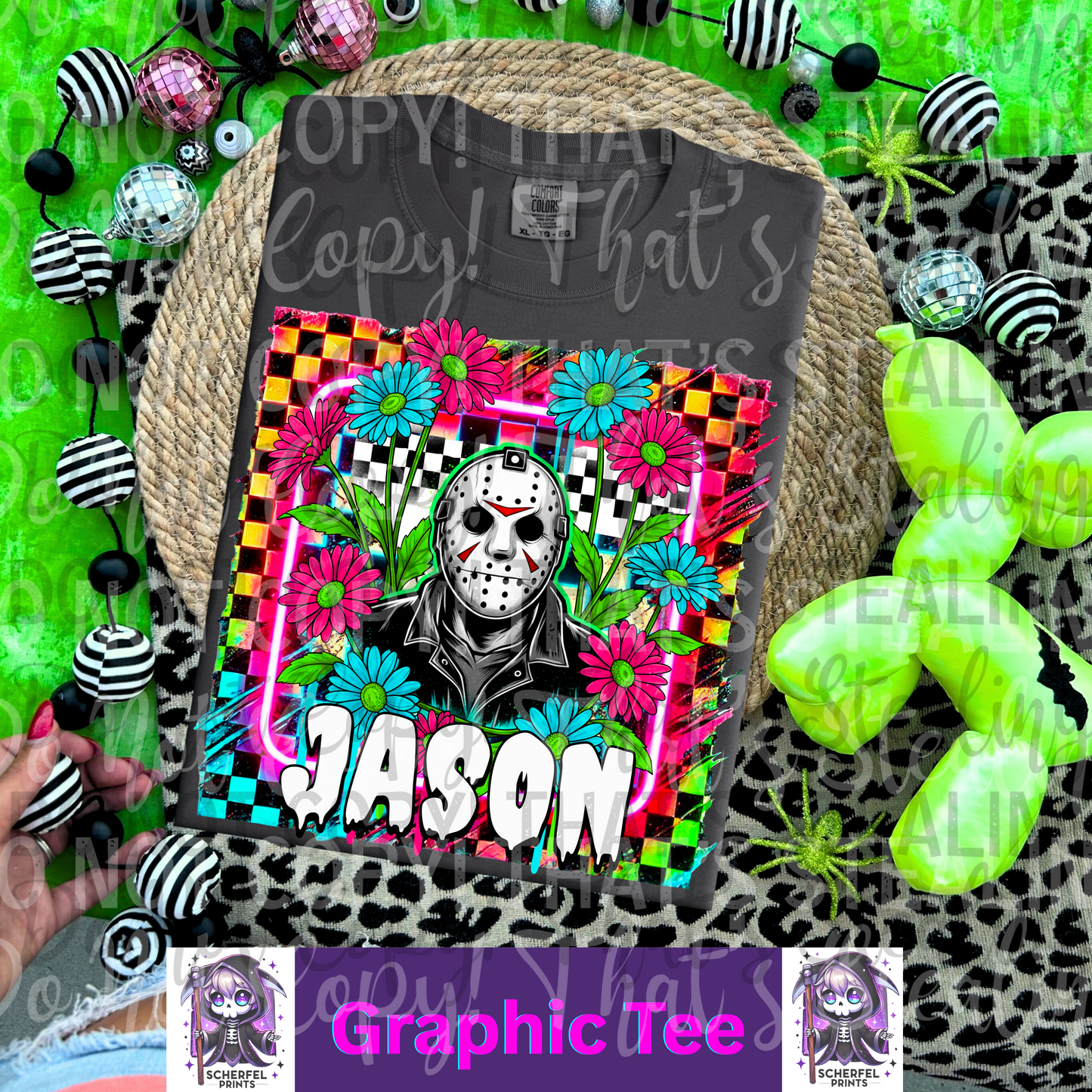 Floral J.V. Slasher Adult Graphic Tee