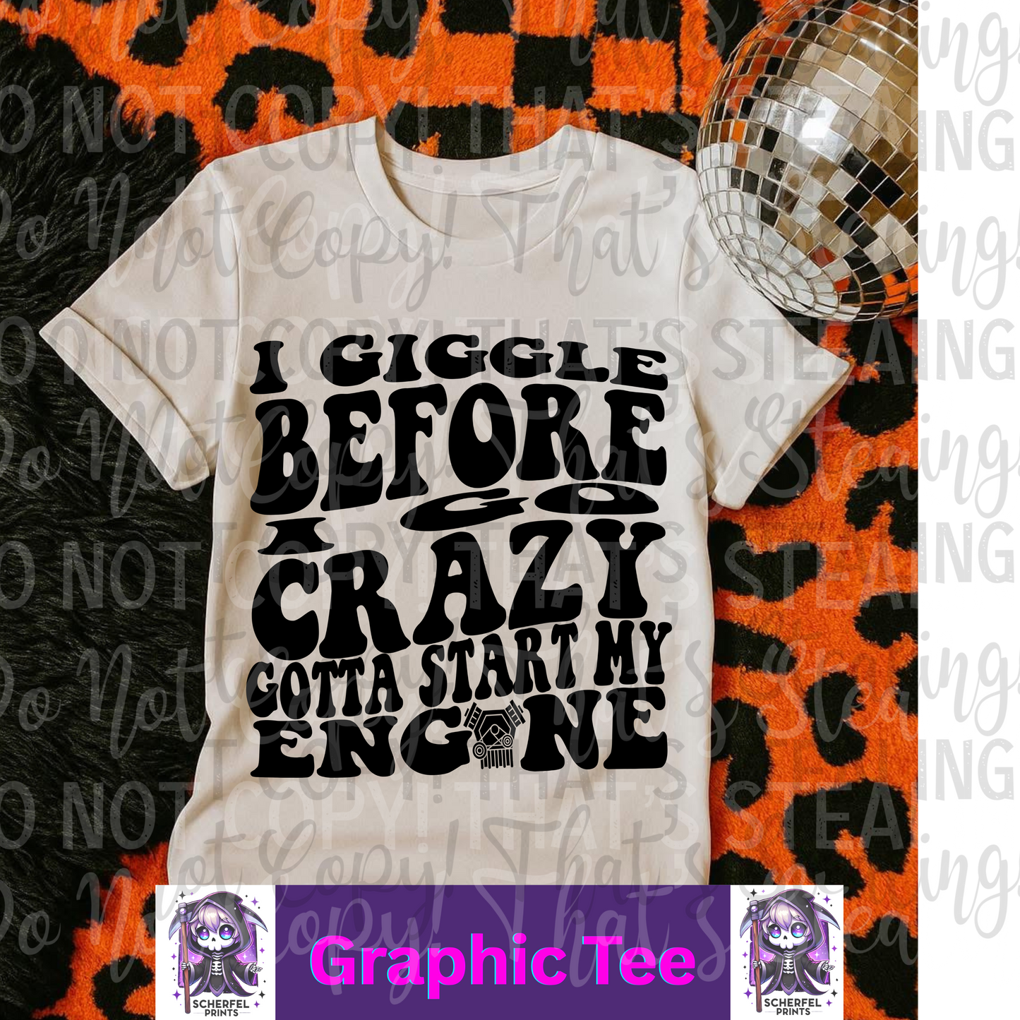 I Giggle before I go crazy Adult Graphic Tee