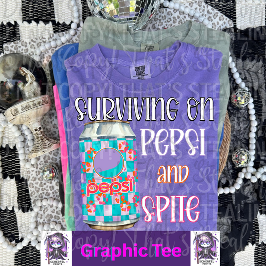 Surviving on Cola and Spite Adult Graphic Tee