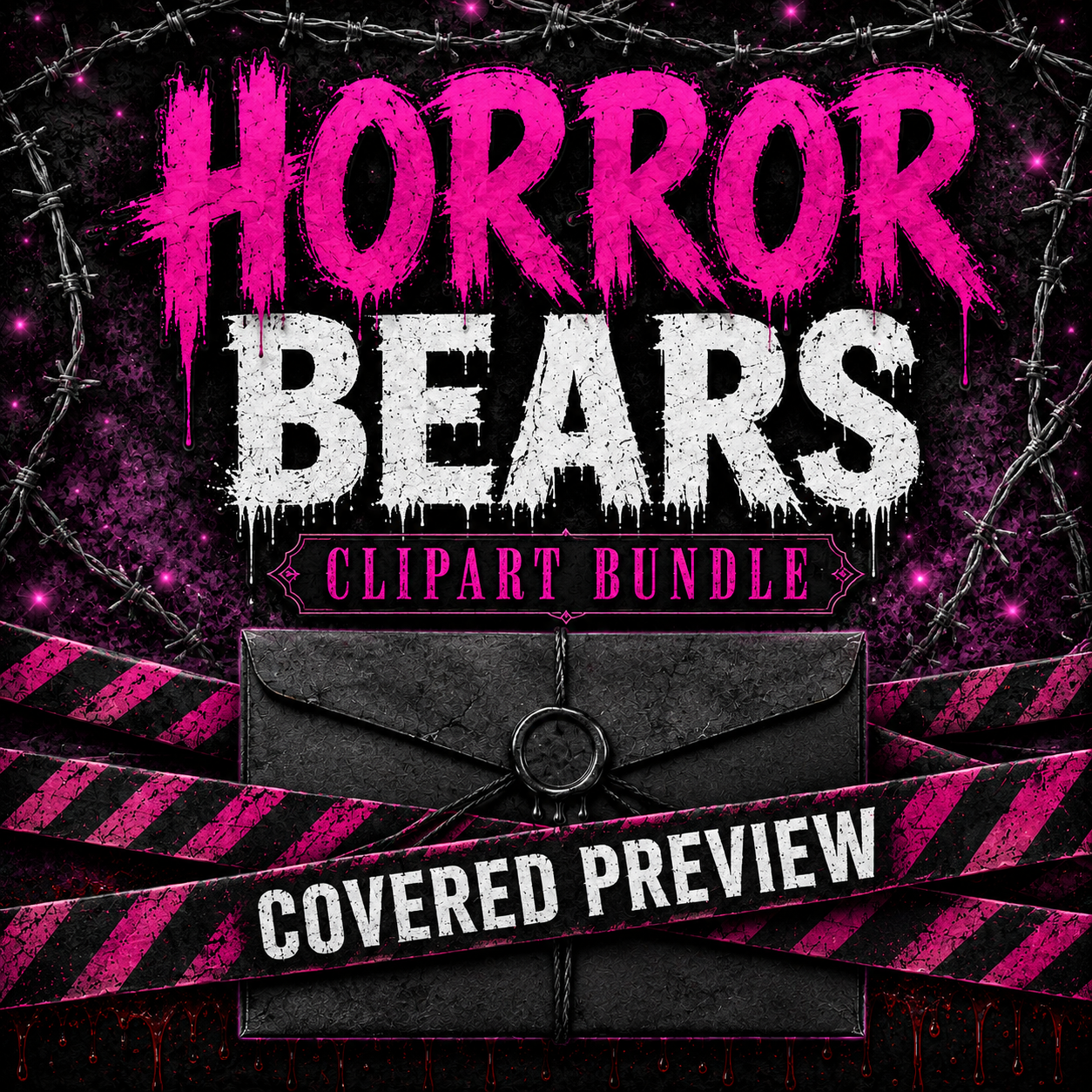 Horror Bears Clipart Bundle
