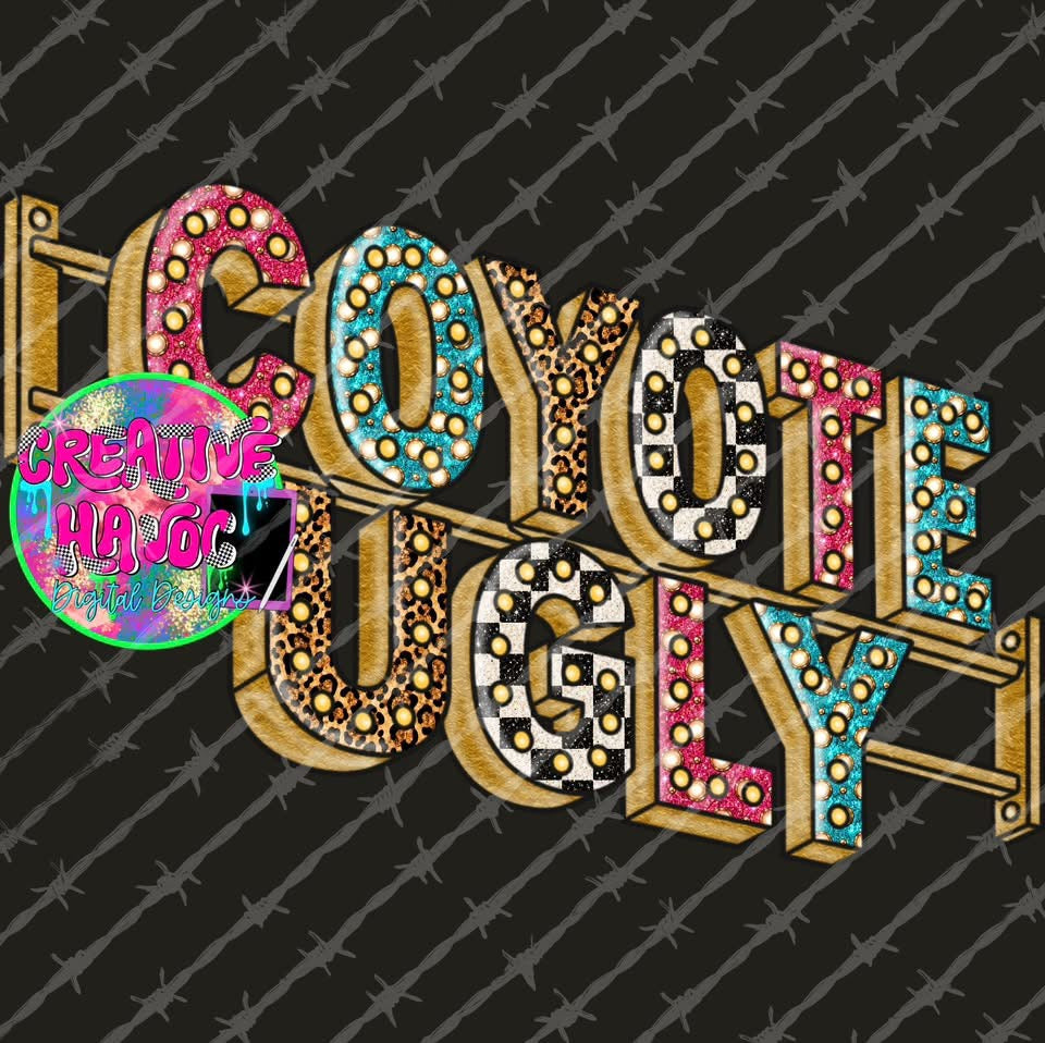 Cowgirl Ugly western marquee typography clipart PNG by Creative Havoc Digital Designs