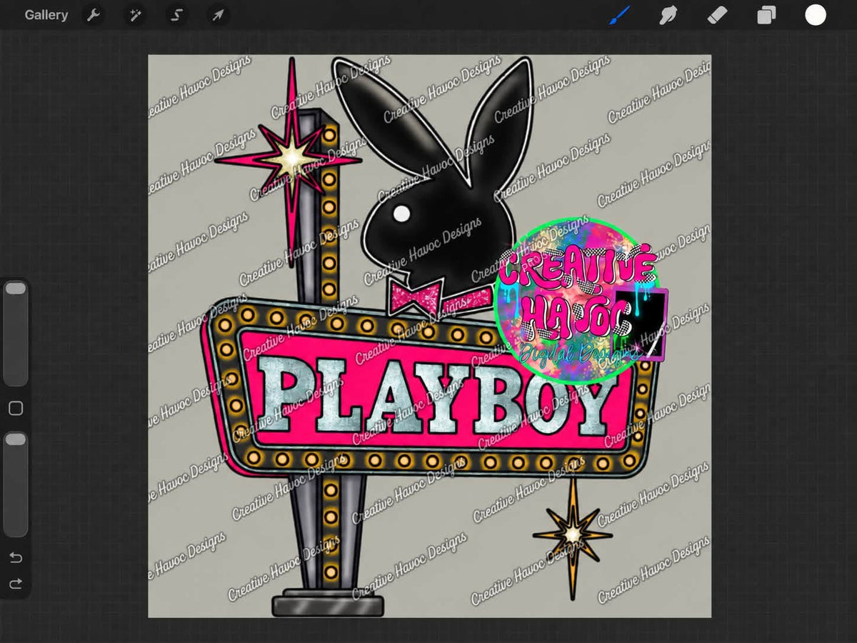 Retro bunny marquee sign clipart PNG by Creative Havoc Digital Designs