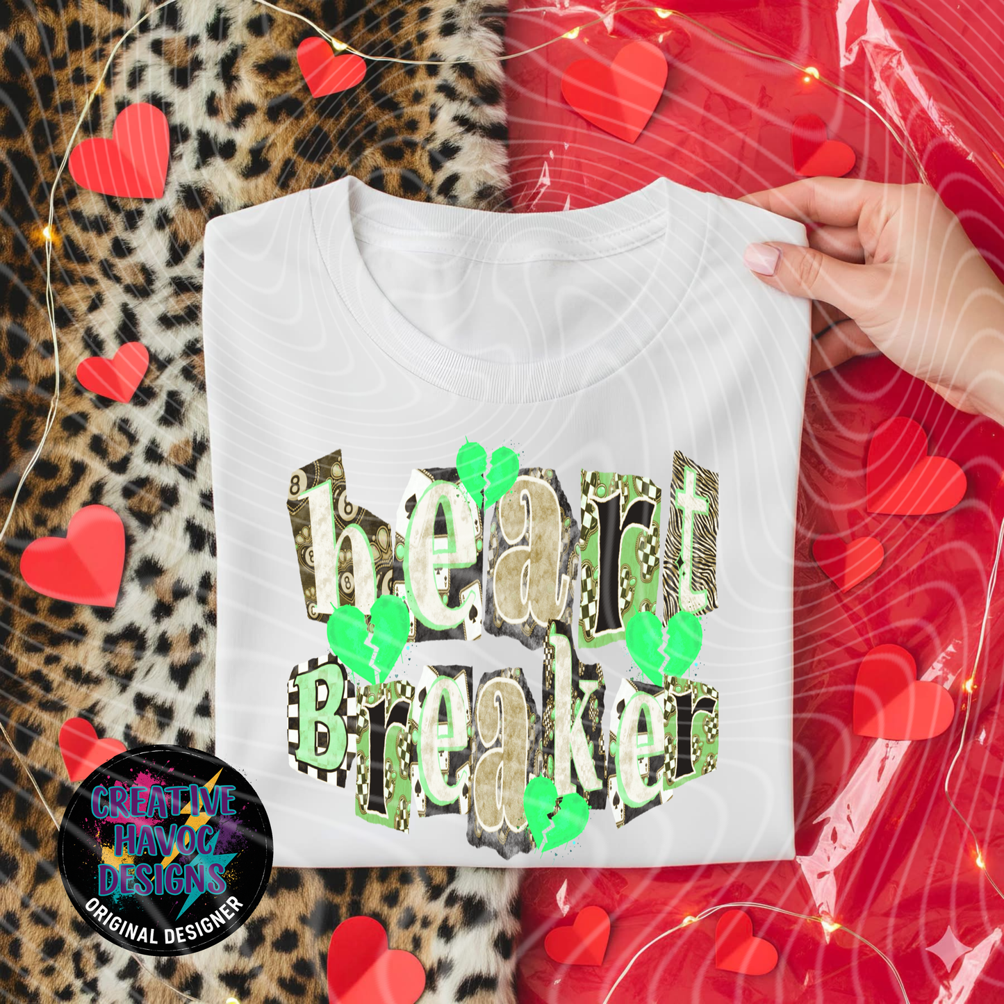 Green & Brown Heartbreaker Digital PNG