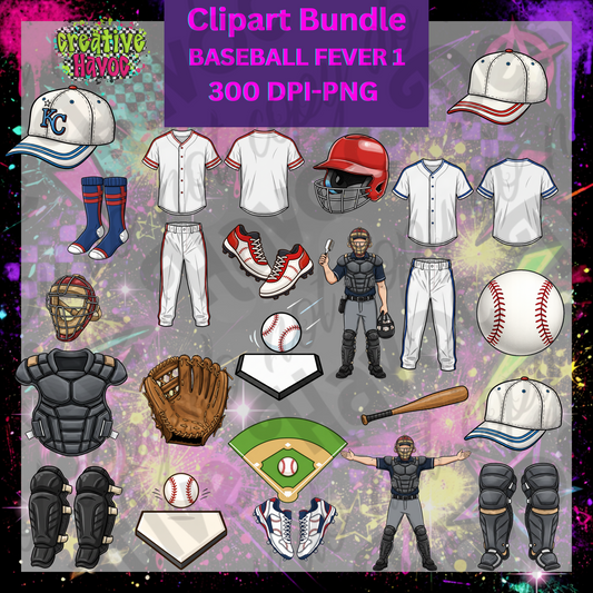 Baseball Fever 1 – Clipart Bundle (300 DPI PNG)