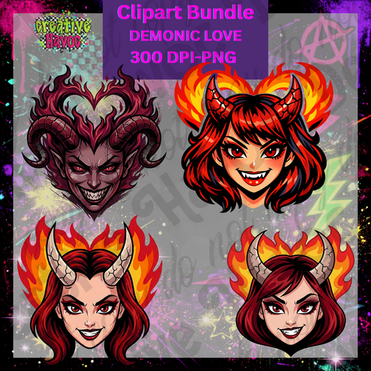 Demonic Love – Clipart Bundle (300 DPI PNG)