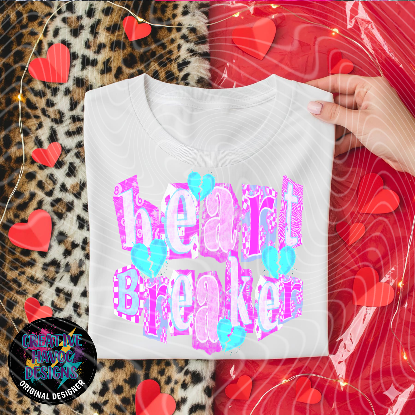 Pink & Teal Heartbreaker Digital PNG