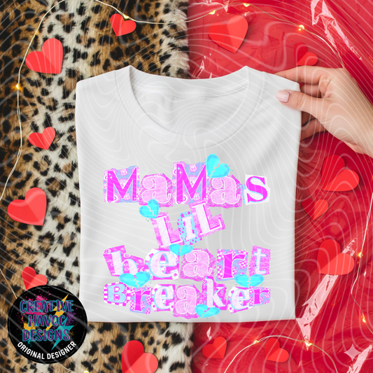 Pink & Teal Heartbreaker Digital PNG