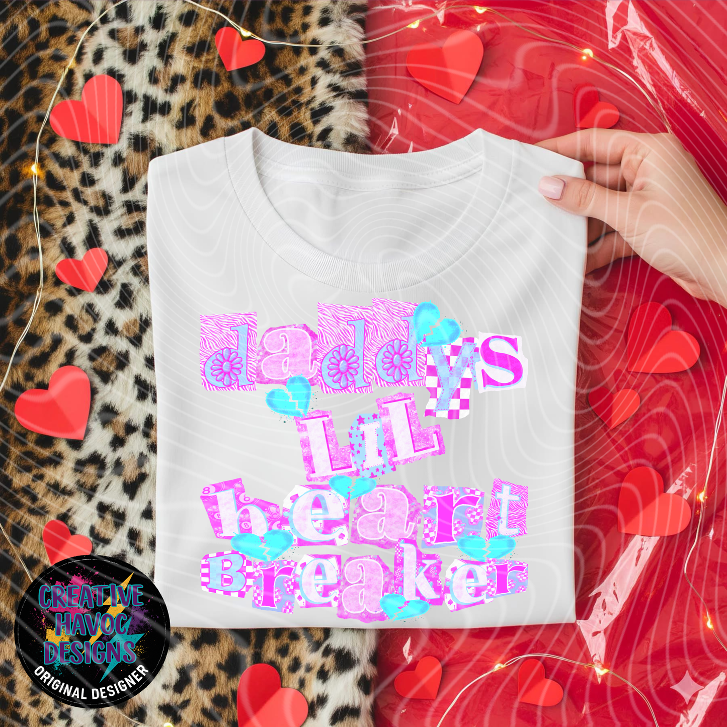 Pink & Teal Heartbreaker Digital PNG