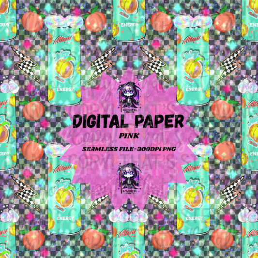 Peachy Energy Seamless Digital Paper – 300DPI PNG