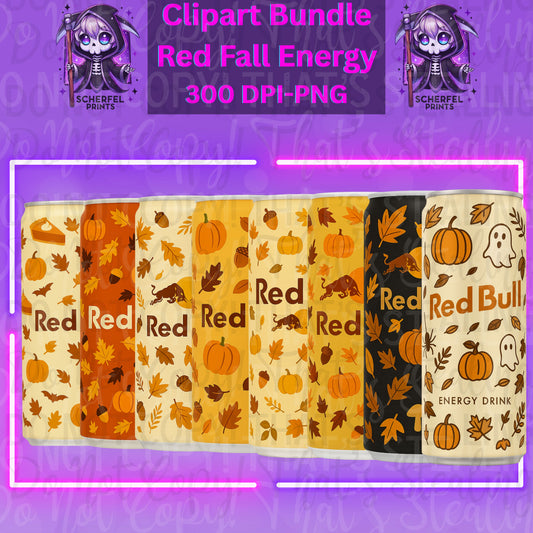 Red Fall Energy - Halloween Can Clipart Bundle | 300 DPI PNG