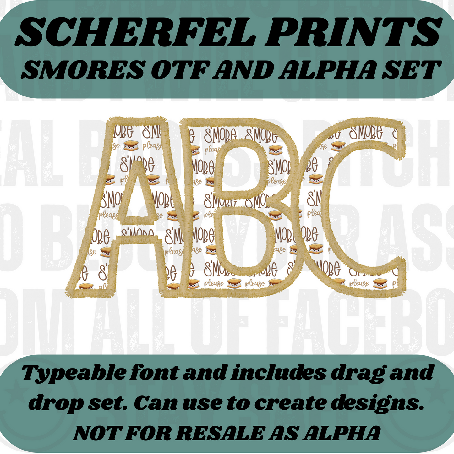 S’mores OTF Font + PNG Alpha Set – Typeable & Drag-and-Drop