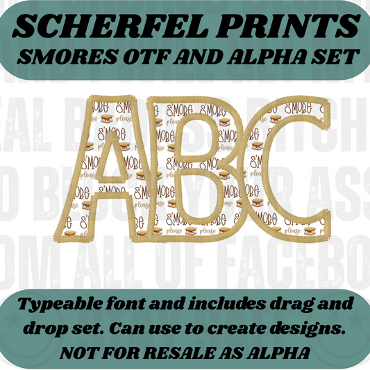 S’mores OTF Font + PNG Alpha Set – Typeable & Drag-and-Drop