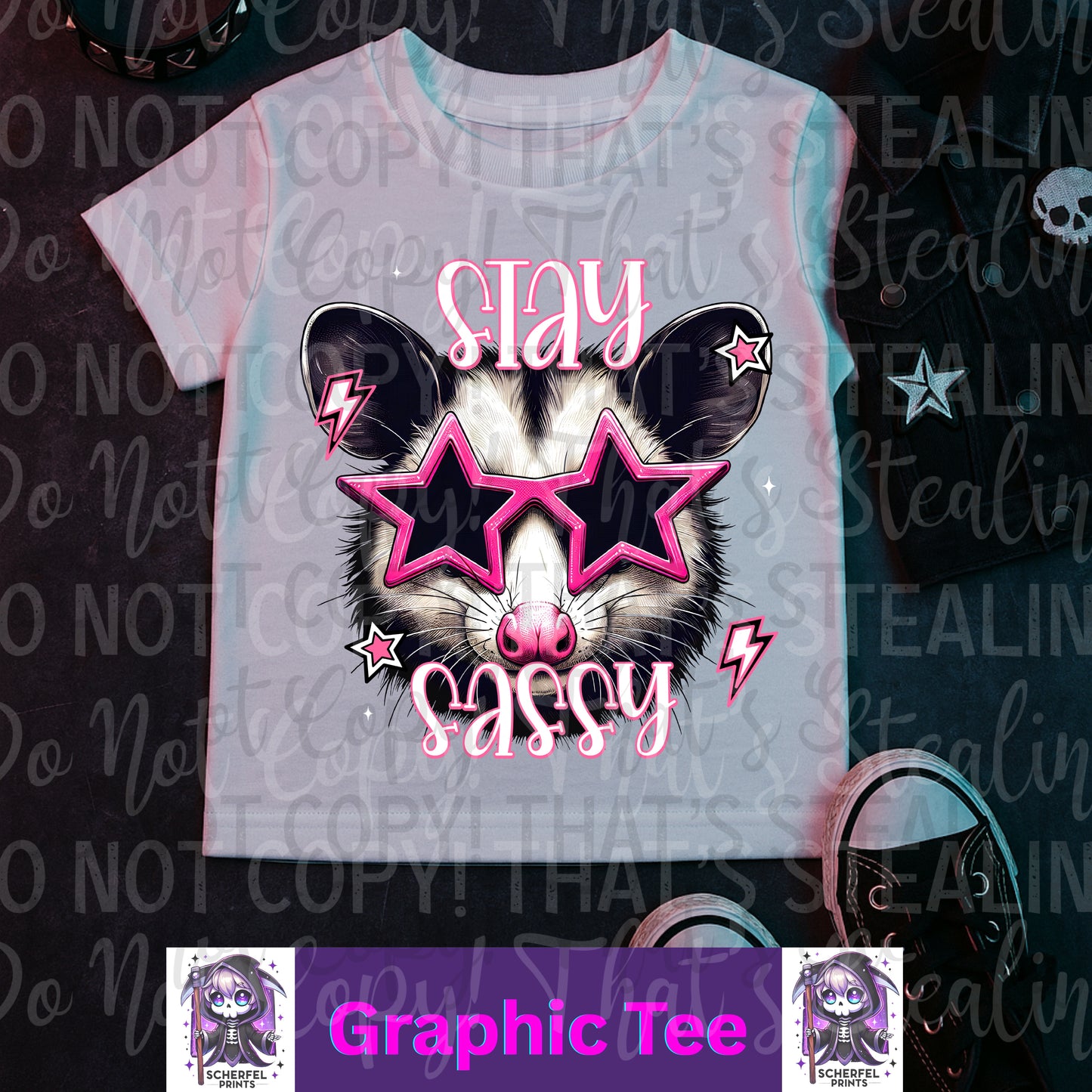 Sassy possum Finished Tee