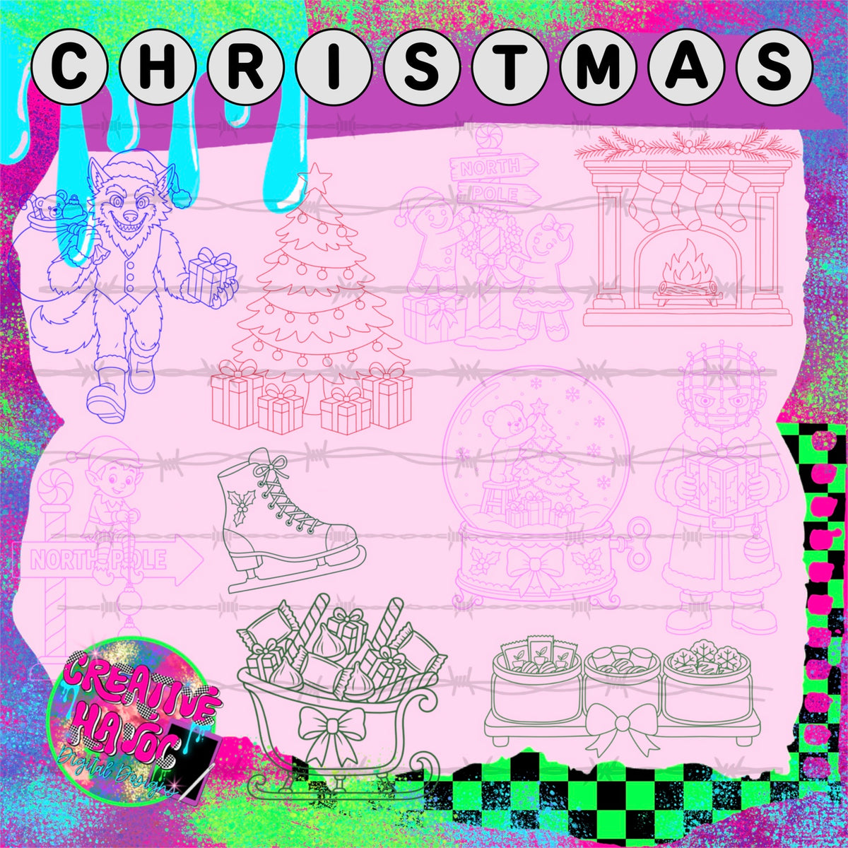Christmas | Holiday Outline Clipart Bundle preview
