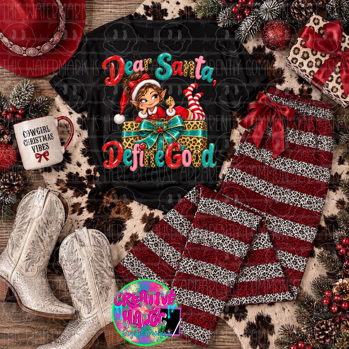 Dear Santa Define Good PNG | Sassy Christmas Elf