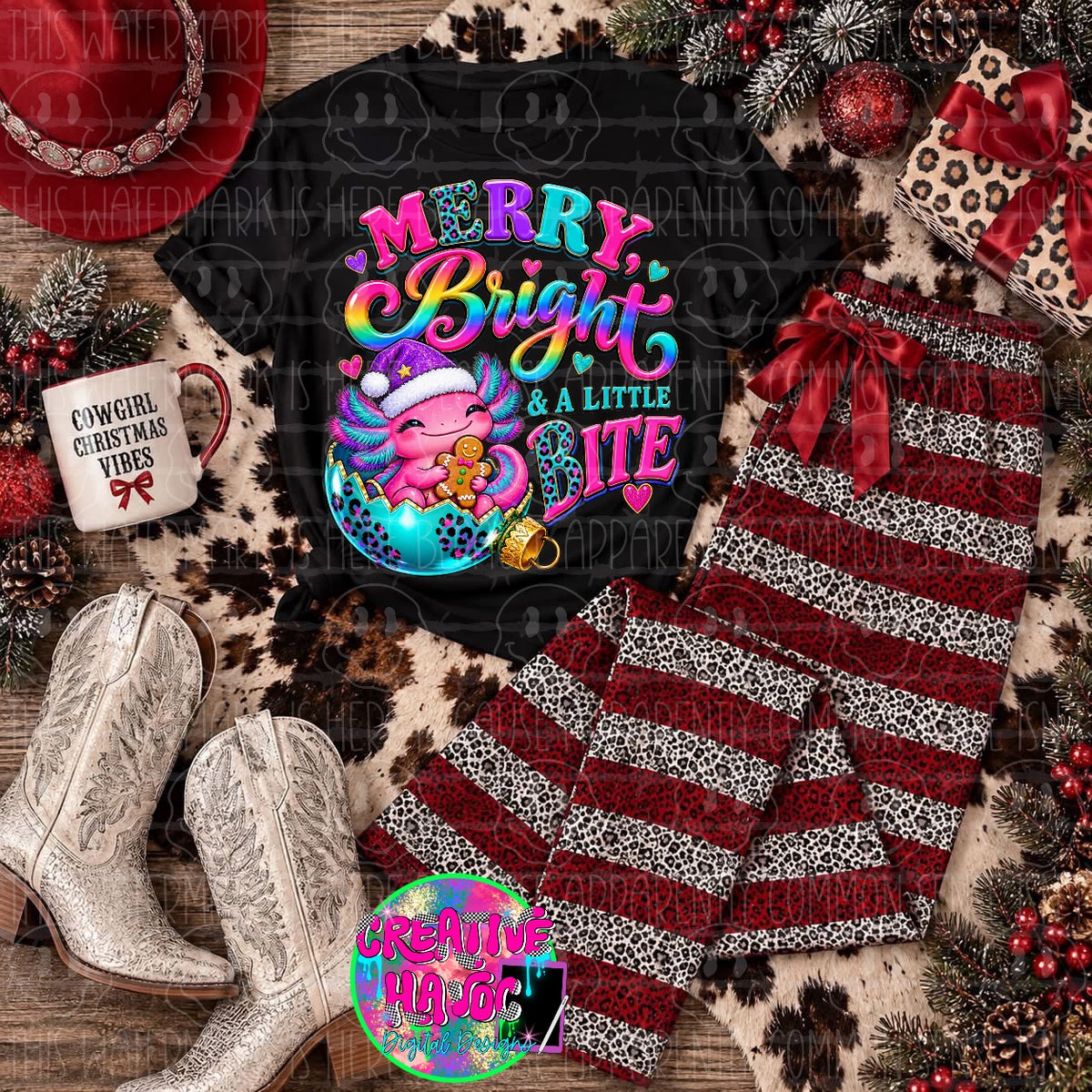 Merry Bright and a Little Bite PNG | Christmas Creature