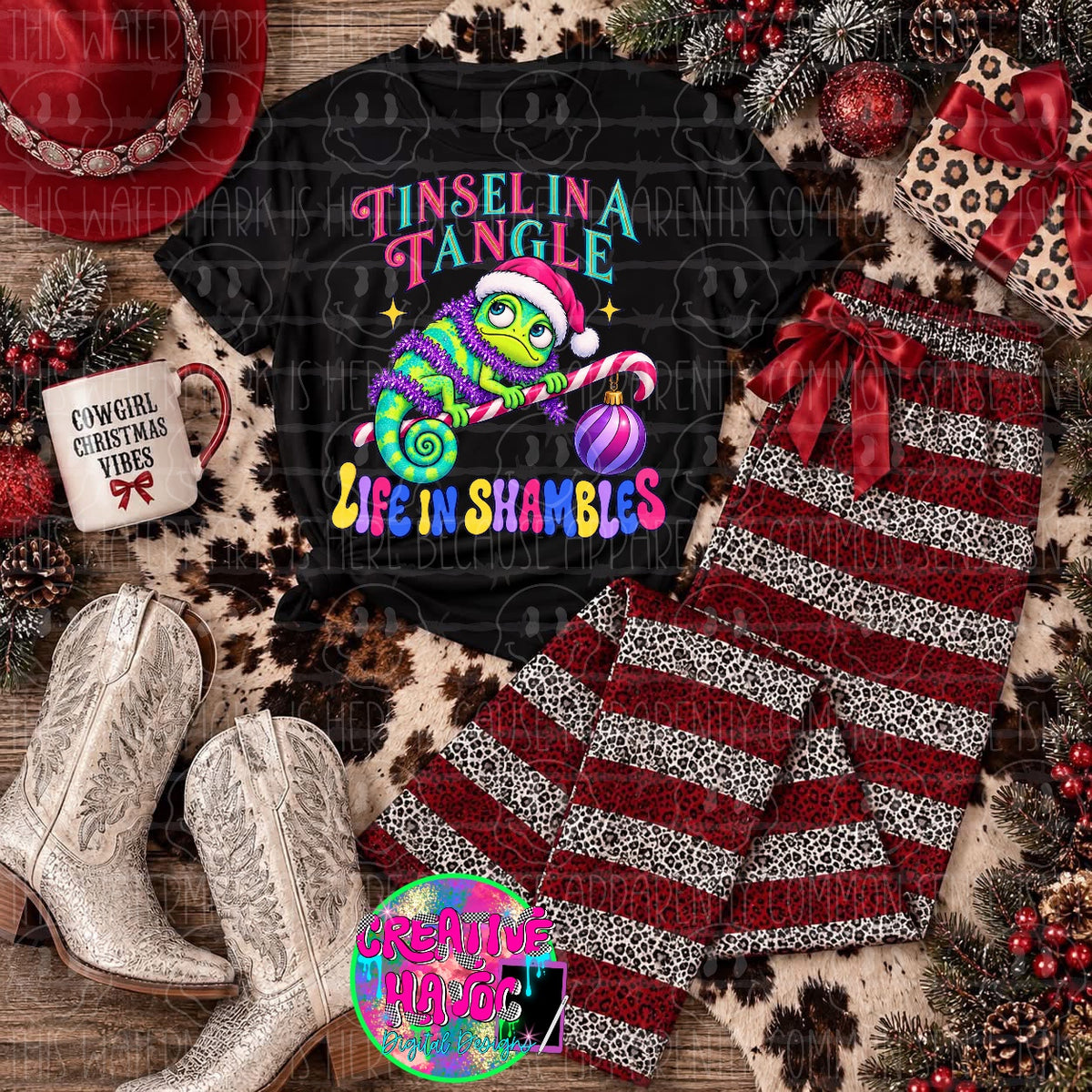 Tinsel in a Tangle Life in Shambles PNG | Christmas Creature