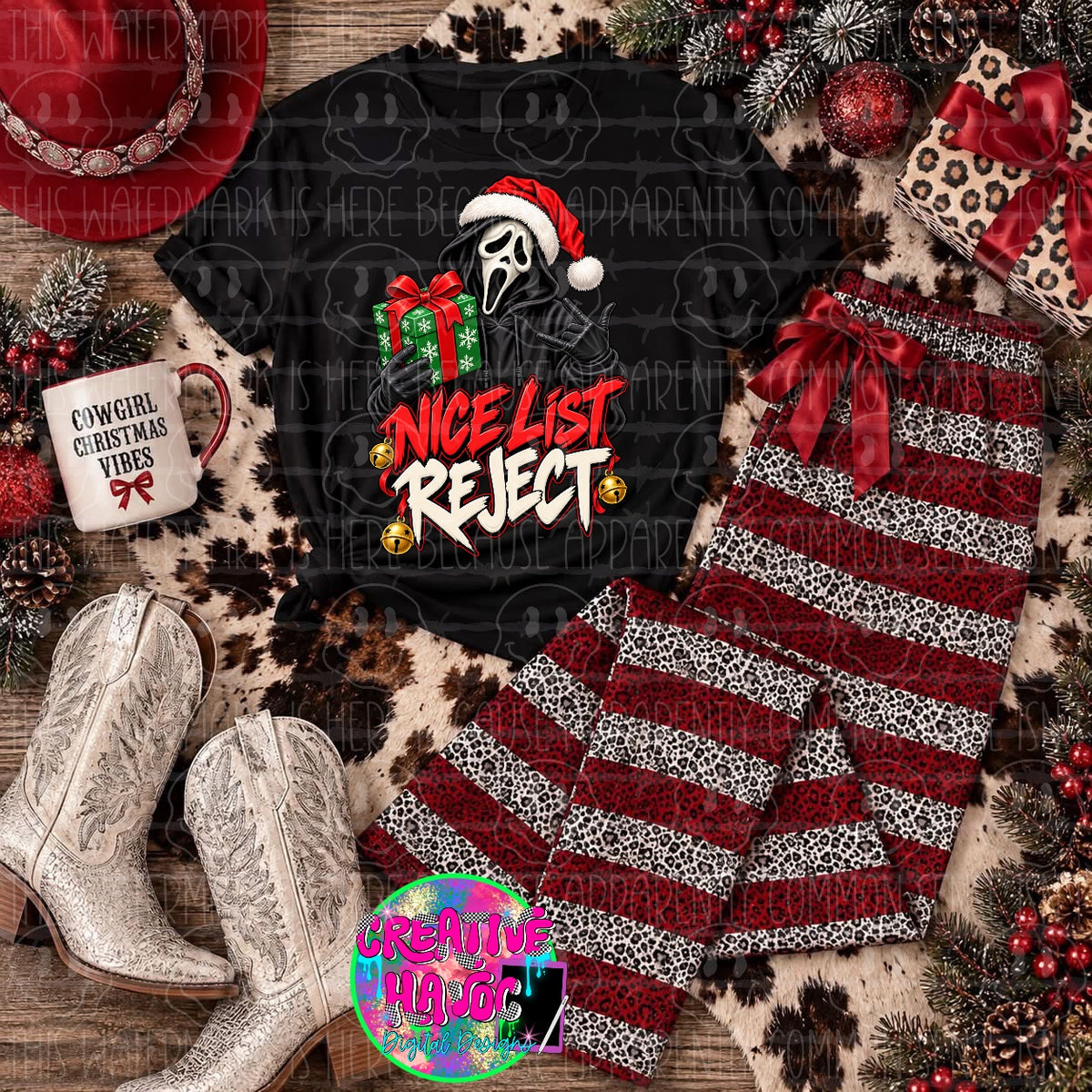 Nice List Reject PNG | Christmas Ghost Face