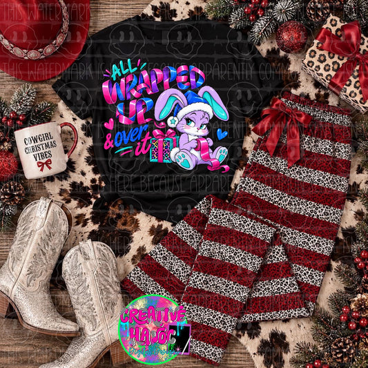 All Wrapped Up and Over It PNG | Christmas Bunny