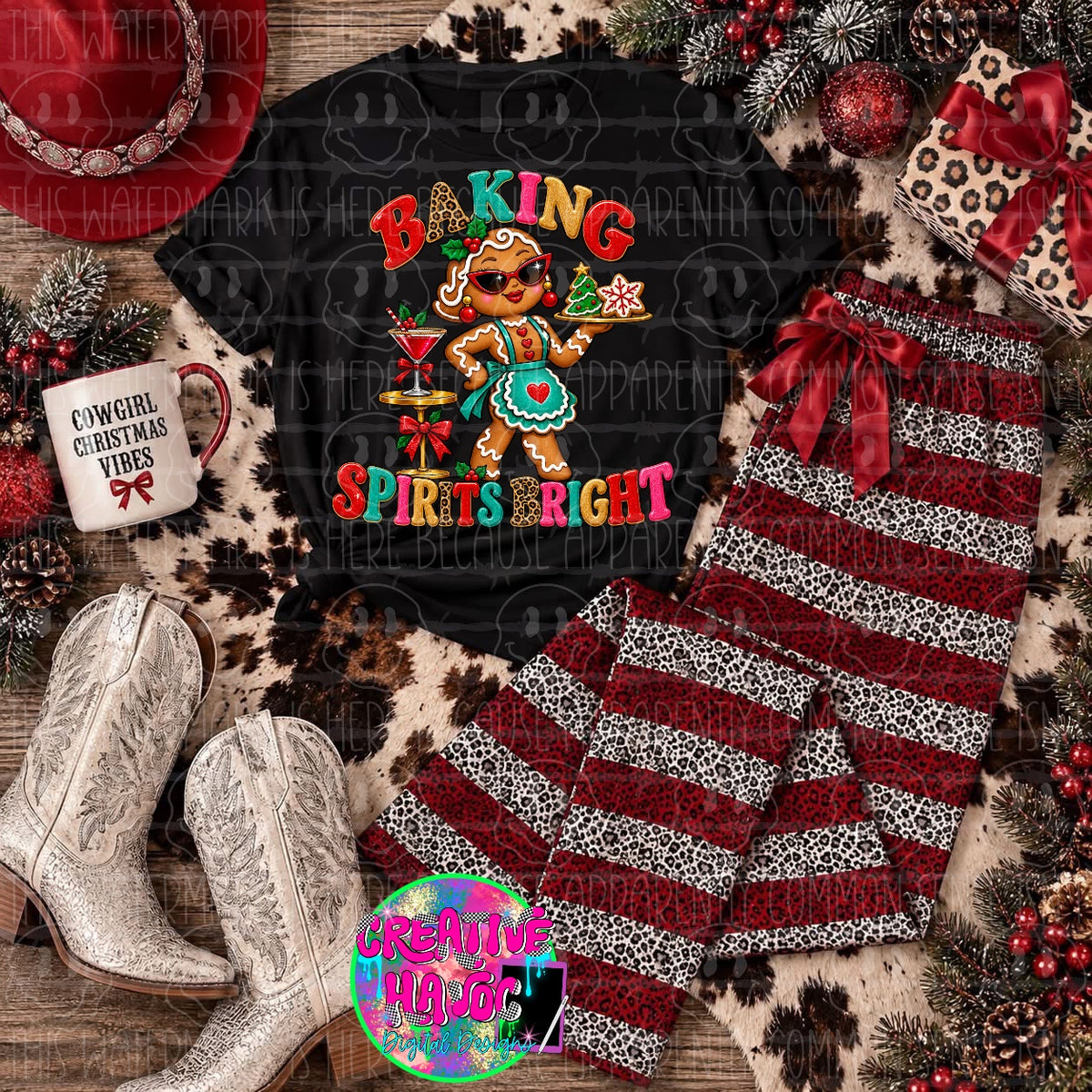 Baking Spirits Bright PNG | Christmas Gingerbread