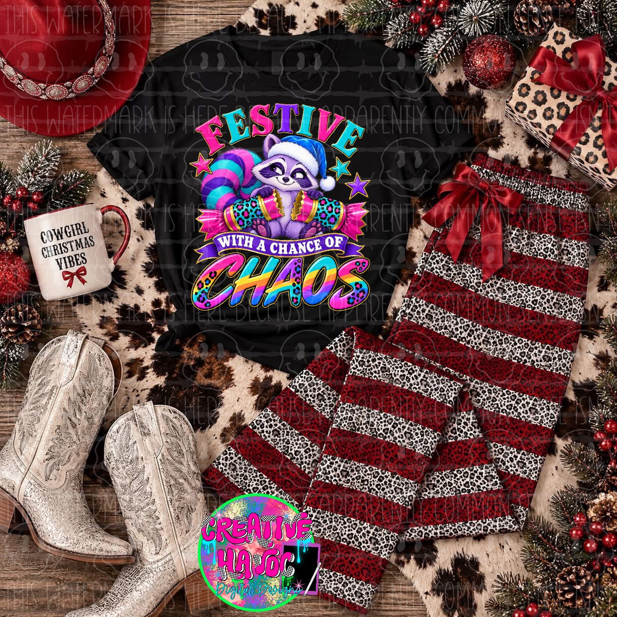 Festive with a Chance of Chaos PNG | Christmas Sloth