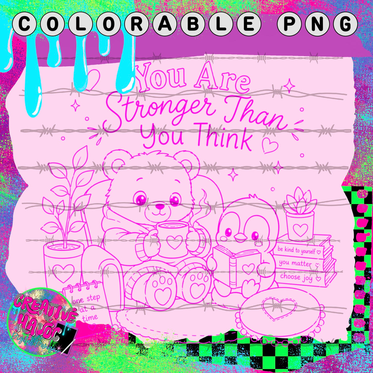 You Are Stronger Than You Think – Bear Colorable PNG