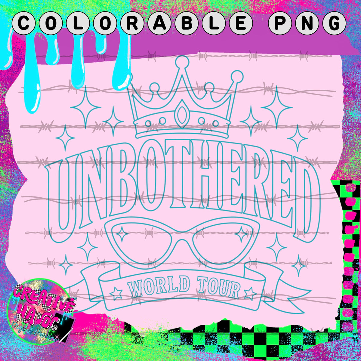 Unbothered World Tour – Crown Colorable PNG