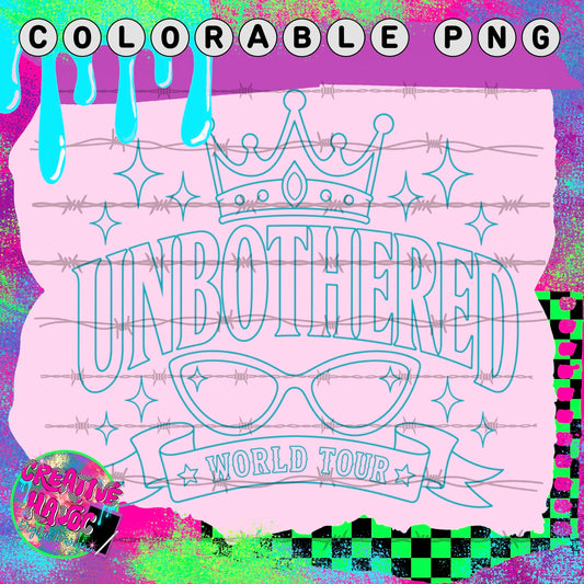 Unbothered World Tour – Crown Colorable PNG