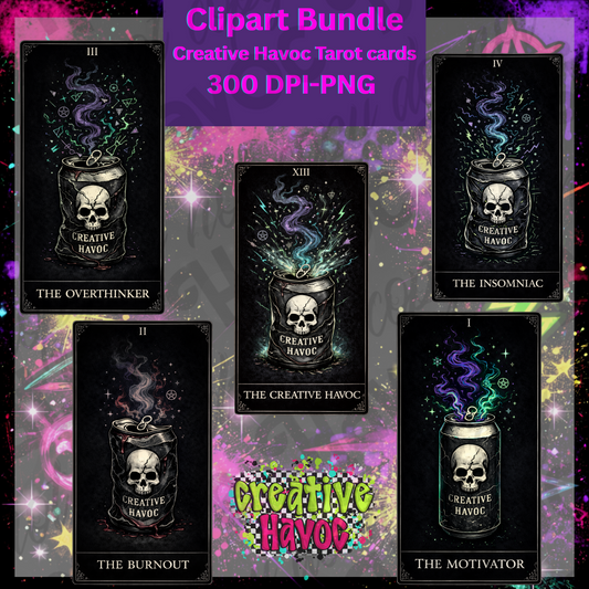 Creative Havoc Tarot Cards – Clipart Bundle (300 DPI PNG)