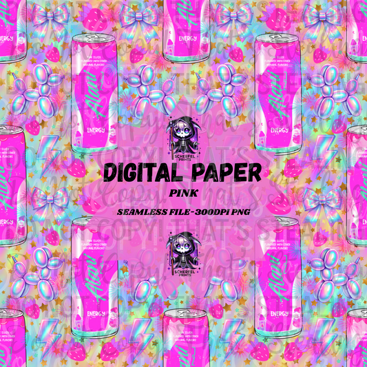 Pink Energy Seamless Digital Paper – 300DPI PNG