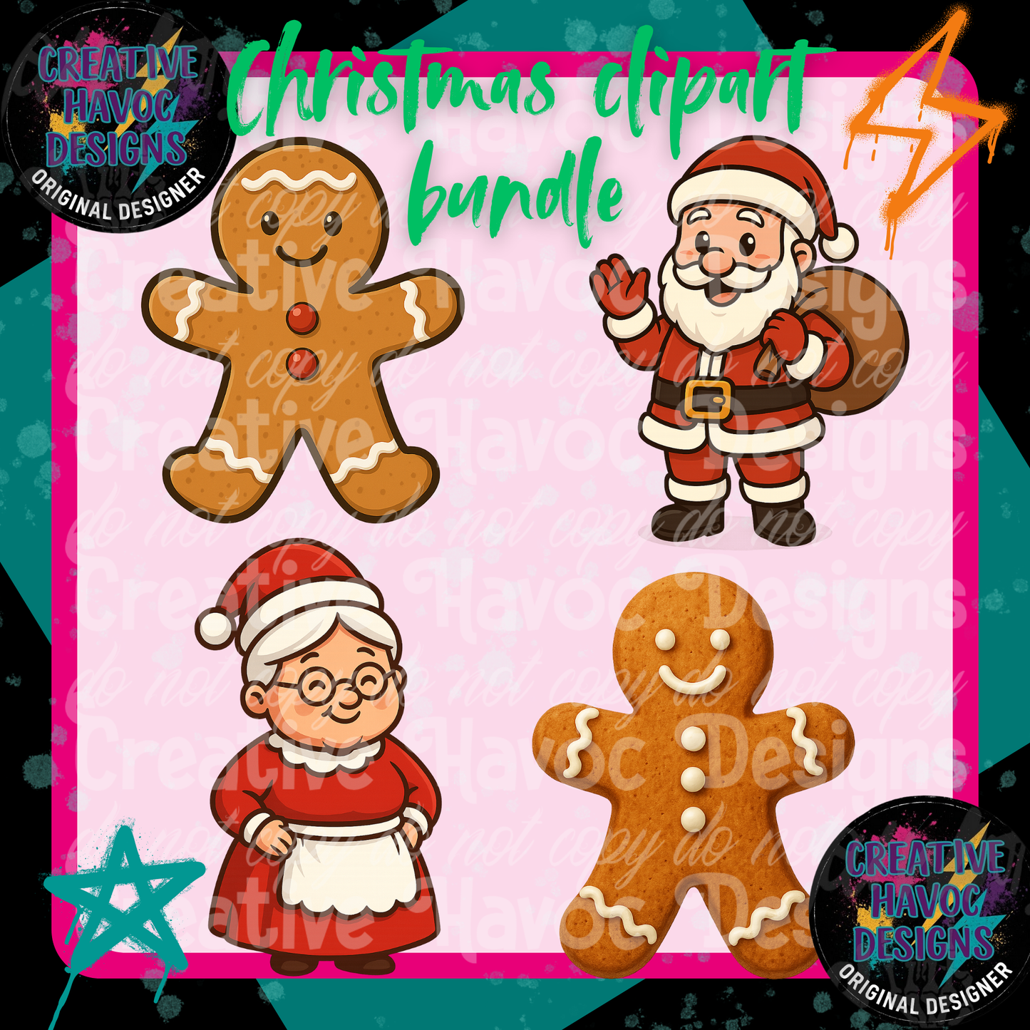 Christmas Clipart Bundle - 4 pieces