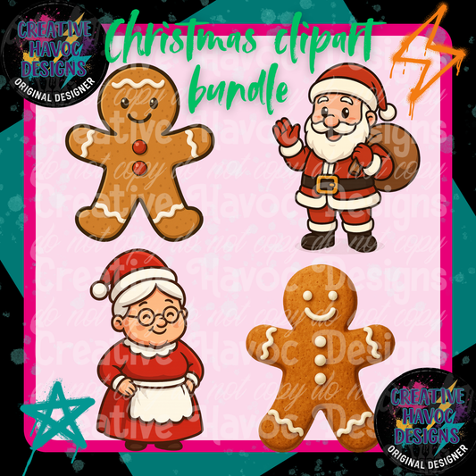 Christmas Clipart Bundle - 4 pieces