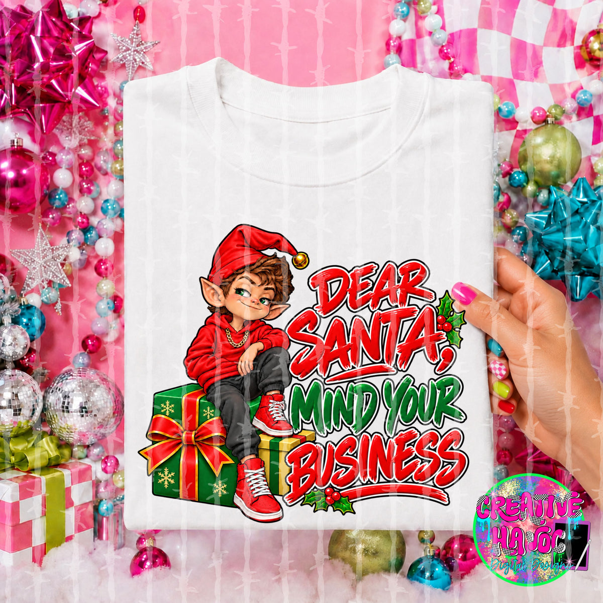 Sleigh Bells & Shenanigans finished Christmas PNG design preview
